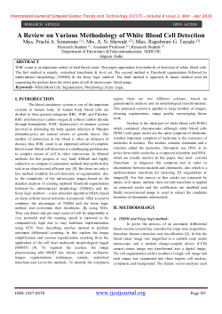 A Review on Various Methodology of White Blood Cell