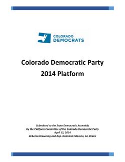 Colorado Democratic Party 2014 Platform
