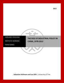 The Rise of Industrial Policy in China, 1978-2012