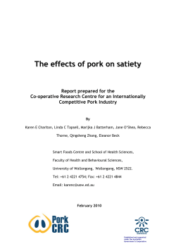The effects of pork on satiety