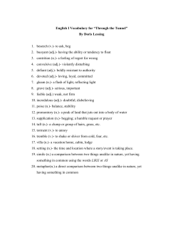 English I Vocabulary for &ldquo;Through the Tunnel&rdquo; By Doris Lessing 1