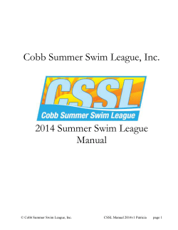 Cobb Summer League Manual - Parkwood Commons Piranhas