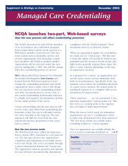 Managed Care Credentialing