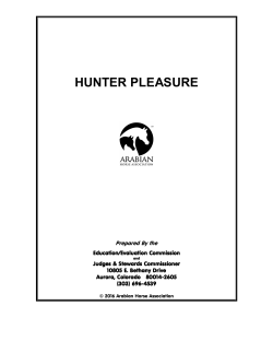 hunter pleasure - Arabian Horse Association