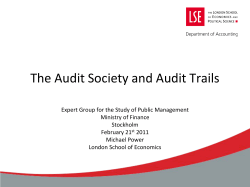 The Audit Society and Audit Trails