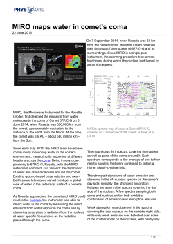 MIRO maps water in comet`s coma