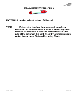 Measurement Station Task Cards