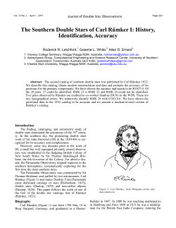 History, Identification, Accuracy - Journal of Double Star Observations