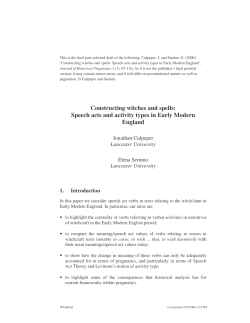 Speech acts-witchcraft