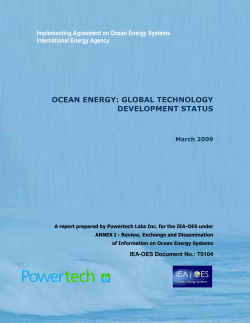 OCEAN ENERGY: GLOBAL TECHNOLOGY DEVELOPMENT STATUS