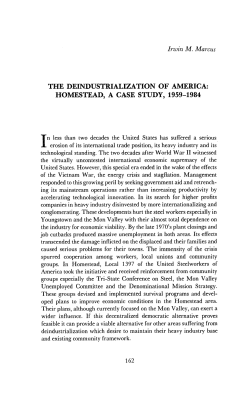 the deindustrialization of america: homestead, a case study, 1959