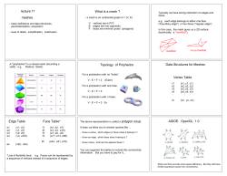 lecture 11 meshes What is a mesh ? Topology of Polyhedra Vertex