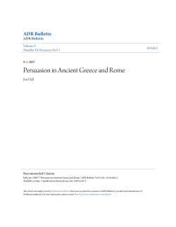 Persuasion in Ancient Greece and Rome