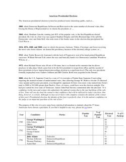 American Presidential Elections The American presidential election