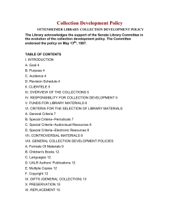 Collection Development Policy
