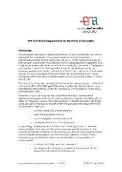 ENA Functional Requirements for Electricity Smart Meters