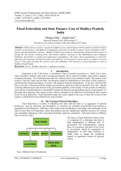 Fiscal Federalism and State Finance: Case of Madhya Pradesh, India