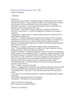 Restrictive Trade Practices Law 5748 - 1988