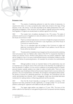 petitions - ACT Legislative Assembly
