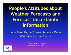 People`s attitudes and behaviors for wx fcst info - NCAR-RAL