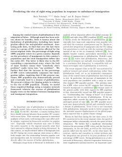 Predicting the rise of right-wing populism in response to unbalanced