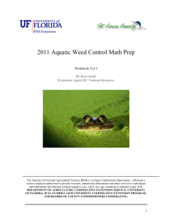 Aquatic Math Problem Sets - UF/IFAS Office of Conferences and