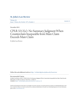 CPLR 3212(e): No Summary Judgment When Counterclaim