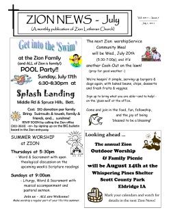 ZION NEWS - July - Zion Lutheran Church