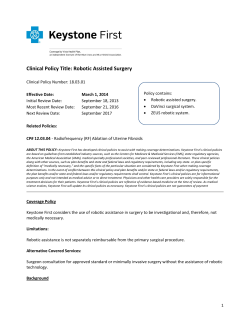 Robotic Assisted Surgery - Providers