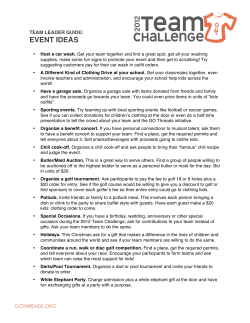 EVENT IDEAS