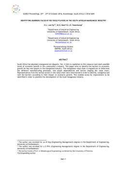 SAIIE27 Proceedings, 25th &ndash; 27th of October 2016, Stonehenge