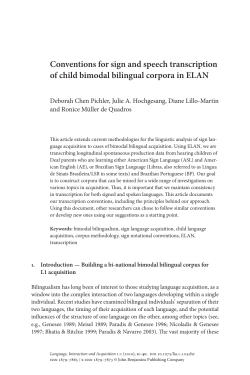 Conventions for sign and speech transcription of - Diane Lillo