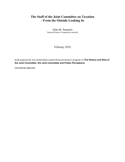 The Staff of the Joint Committee on Taxation