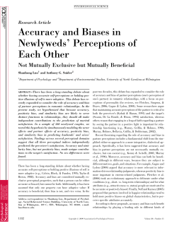 Accuracy and Biases in Newlyweds` Perceptions of Each Other