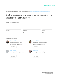 Global biogeography of autotroph chemistry: is insolation a driving