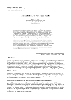 The solutions for nuclear waste - Environmentalists for Nuclear