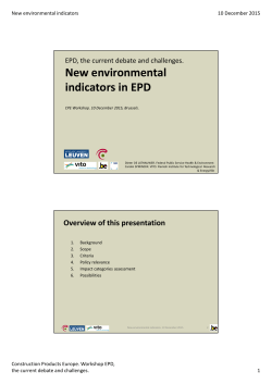 New environmental indicators in EPD