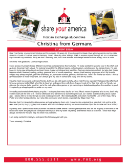 Dear host family, my name is Christina and I`m currently 15 years old