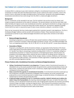 THE THREAT OF A CONSTITUTIONAL CONVENTION AND