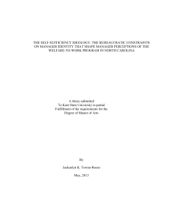 THE SELF-SUFFICIENCY IDEOLOGY: THE BUREAUCRATIC