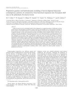 Jolly, M. T., et al. Population genetics and hydrodynamic modeling of