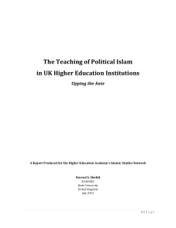 The Teaching of Political Islam in UK Higher Education Institutions