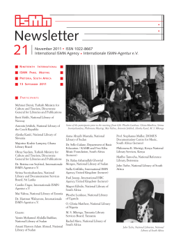 Newsletter - International ISMN Agency