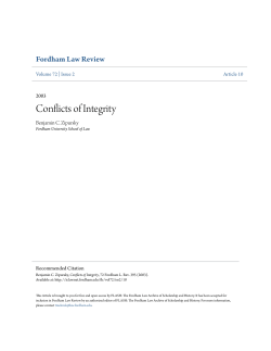 Conflicts of Integrity - FLASH: The Fordham Law Archive of