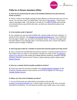 FAQs for In-Person Assisters (IPAs)