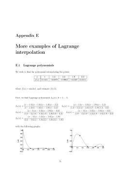 More examples of Lagrange interpolation