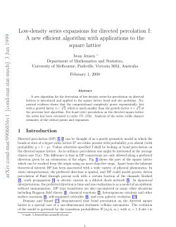 Low-density series expansions for directed percolation I: A new