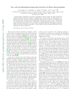 Two and one-dimensional honeycomb structures of silicon and