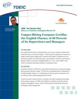 Copper-Mining Company Certifies the English Fluency of 60 Percent
