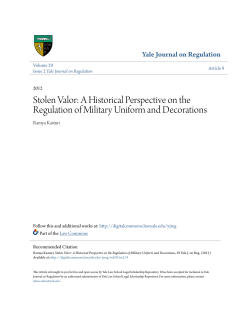 Stolen Valor: A Historical Perspective on the Regulation of Military